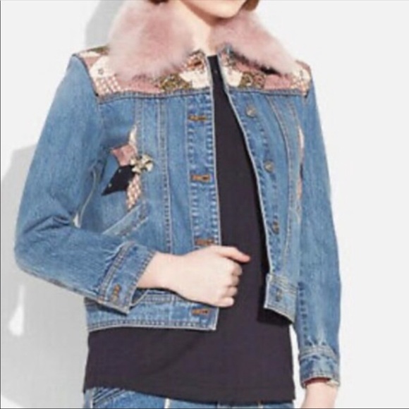NWT coach 1941 denim jacket patchwork size 6 - Picture 10 of 14